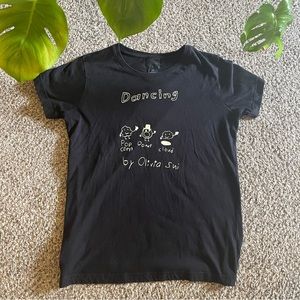 Anna Sui popcorn donut cloud black tshirt